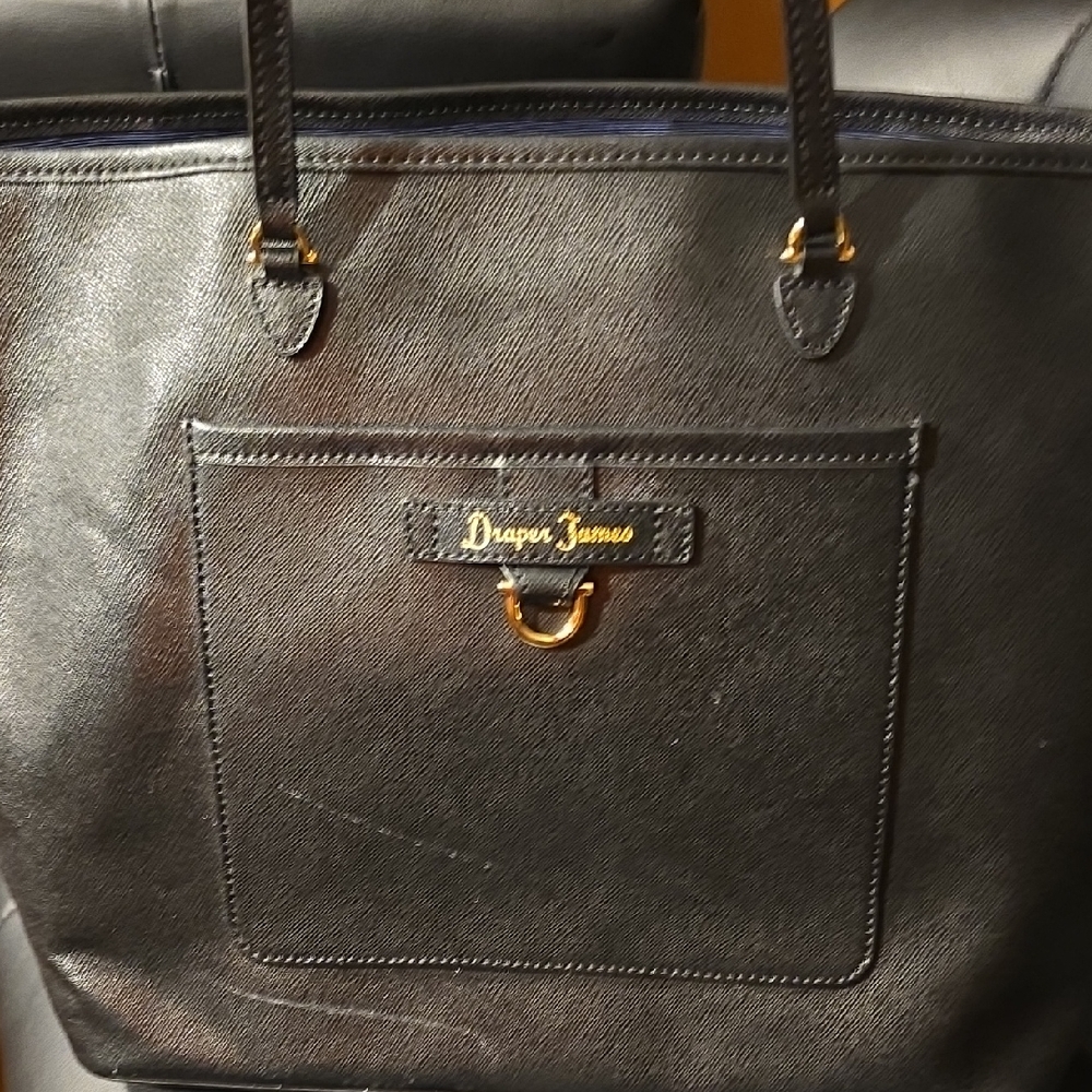 Draper James Black Leather Briefcase